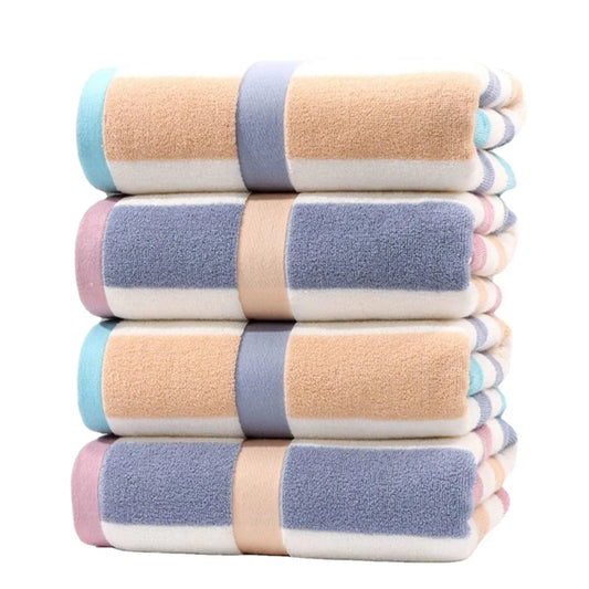 Thickened Stripe 100% Cotton Bath Towel