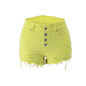 Fringe Womens Shorts with Buttons - Yellow L - shorts