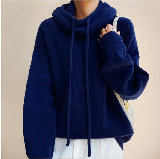 Womens Merino Wool Turtleneck Sweater - Blau S - Women's Fashion - Women's Clothing - Sweaters