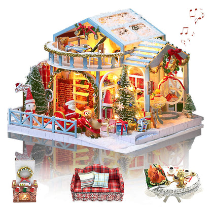 GuDoQi Craft Miniature Dollhouse Kit with Sound - - mini dollhouse