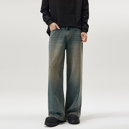 Straight-Leg Denim Jeans - - jeans