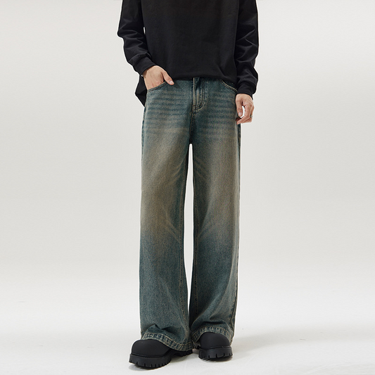 Straight-Leg Denim Jeans - - jeans
