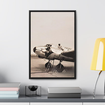 Refueling Mid-Contintent Chief Line 1939 Gallery Canvas Wraps Vertical Frame 16″ x 24″ Premium Gallery Wraps (1.25″) Black