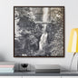 Multnomah Falls Oregon Gallery Canvas Wraps Square Frame 30″ x 30″ Premium Gallery Wraps (1.25″) Walnut