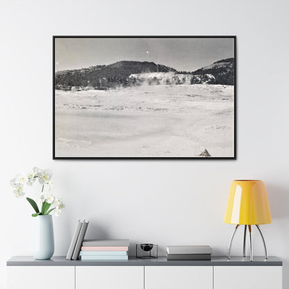 Mammoth Hot Springs Yellowstone Gallery Canvas Wraps Horizontal Frame 48″ x 32″ Black Premium Gallery Wraps (1.25″)