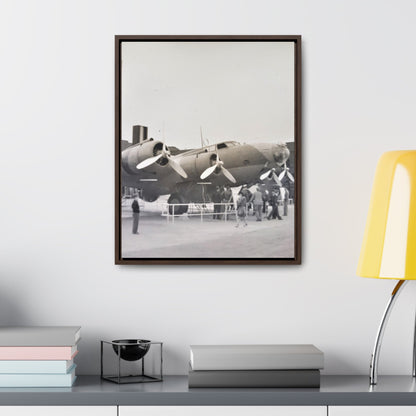 Boeing B-17 Bomber Gallery Canvas Wraps Vertical Frame 16″ x 20″ 1.25" Walnut