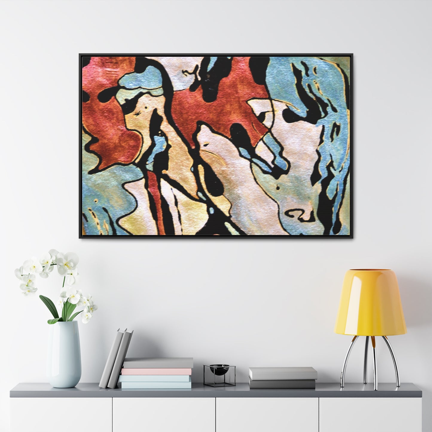 Blue Falls Gallery Canvas Wraps, Horizontal Frame