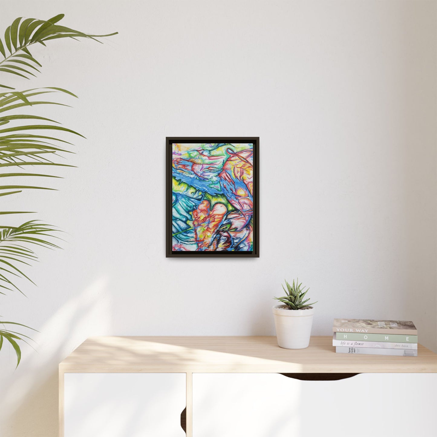 Multi-Color Abstract Framed Canvas Art Print - Kia Day Design