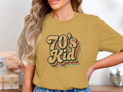 Retro Style 70s Kid With Colorful Layers T-Shirt- Cloud 16 Clothing Co.- {{Product type}}