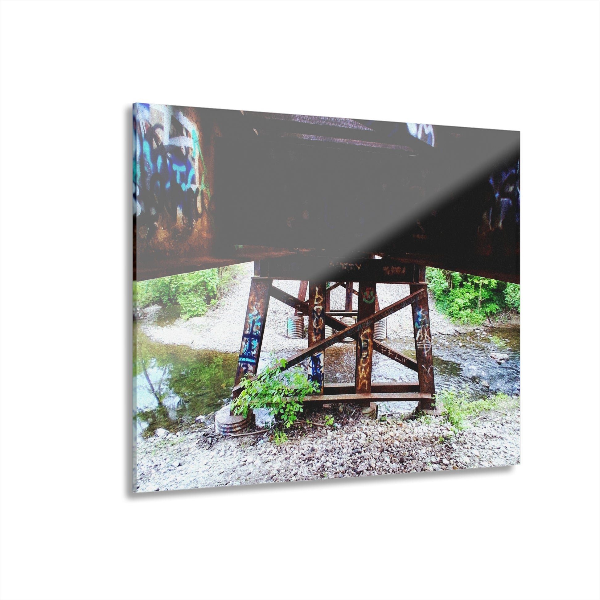 Urban Bridge Acrylic Print French Cleat Hanging - 14″ x 11″ (Horizontal) 0.25'' - Home Decor