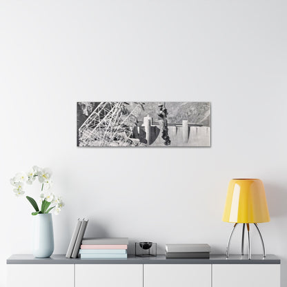 Suspended Boulder Dam Worker Canvas Gallery Wraps 36″ x 12″ 1.25"