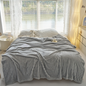 Rabbit Fur Velvet Blanket Anti-static Bedroom Sofa Blanket - Bluish Gray 180x200CM - blanket