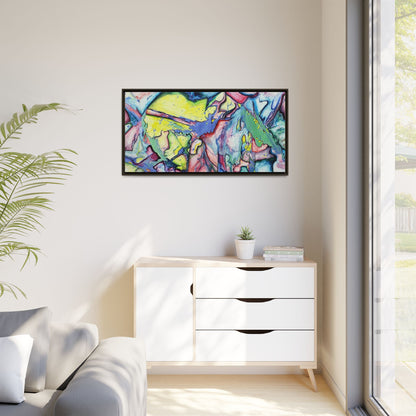 Alien Abstract Colorful Framed Canvas Art - Kia Day Design