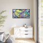 Alien Abstract Colorful Framed Canvas Art - Kia Day Design