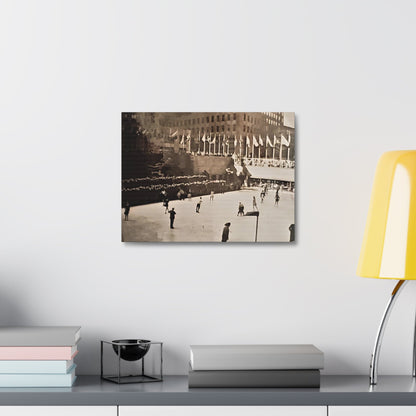 Rockefeller Plaza Easter 1945 Stretched Canvas 1.5" 16″ x 12″