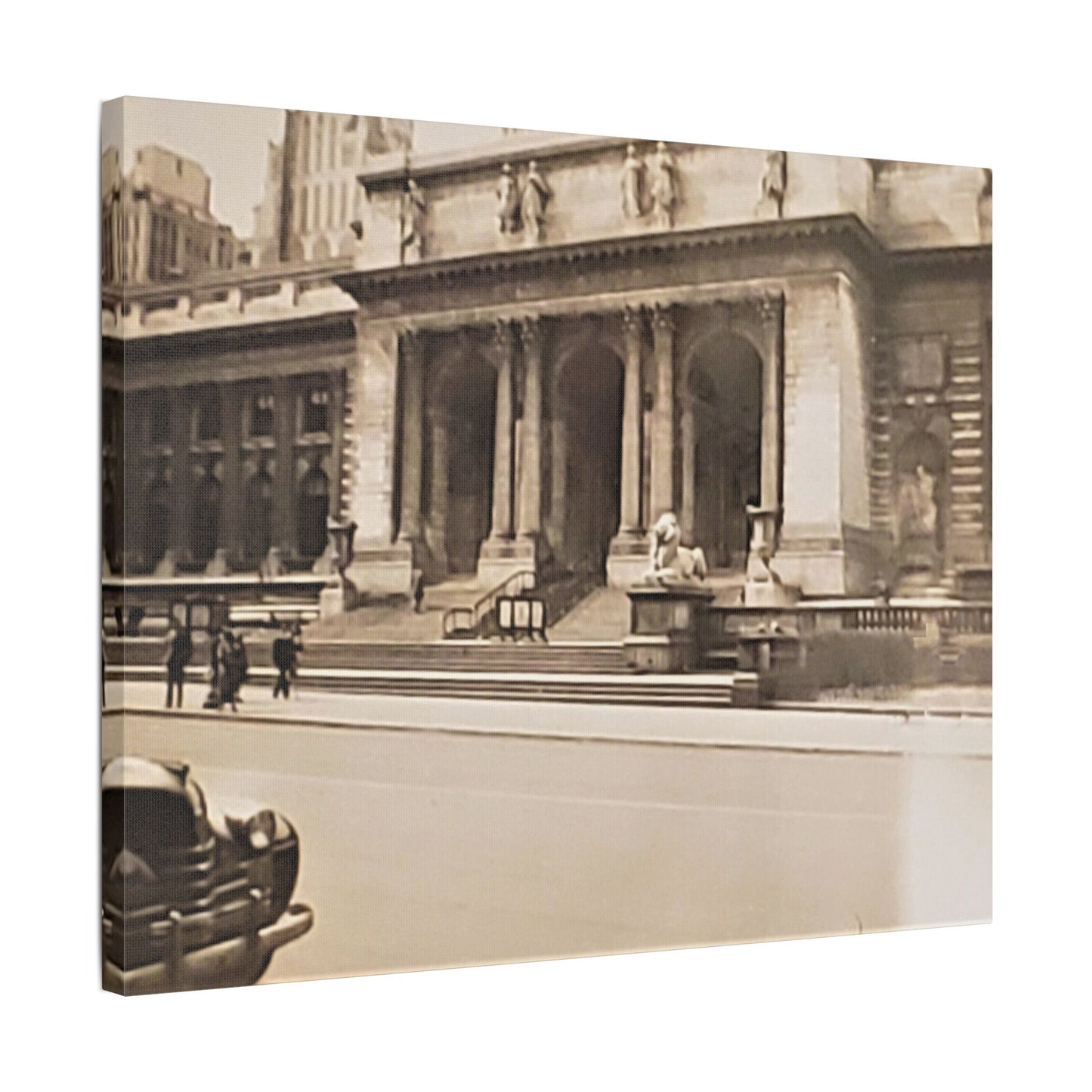 New York Public Library Satin Canvas, Stretched