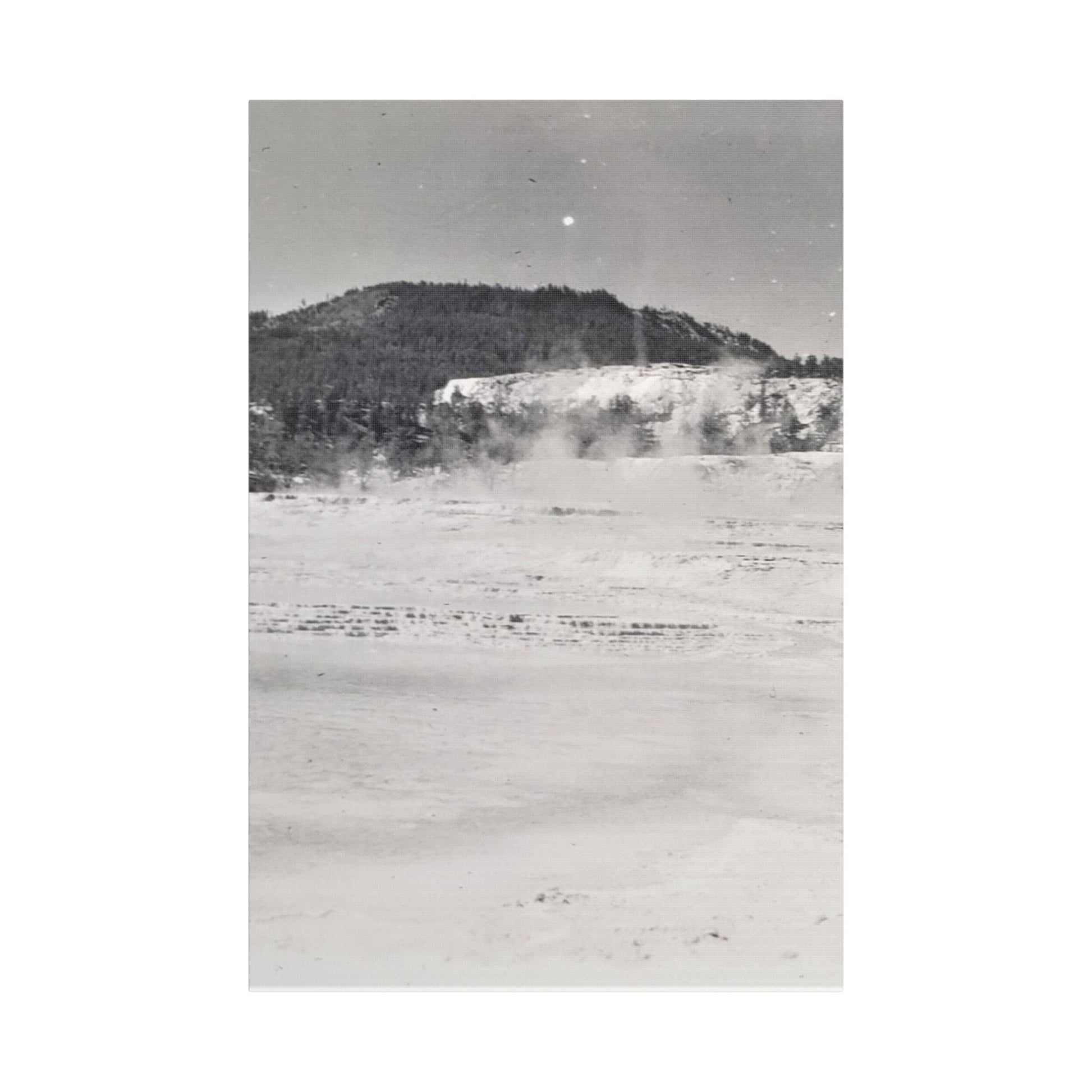 Mammoth Hot Springs Yellowstone Satin Canvas Stretched