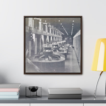 Boulder Dam Powerhouse Gallery Canvas Wraps Square Frame 20″ x 20″ 1.25" Walnut