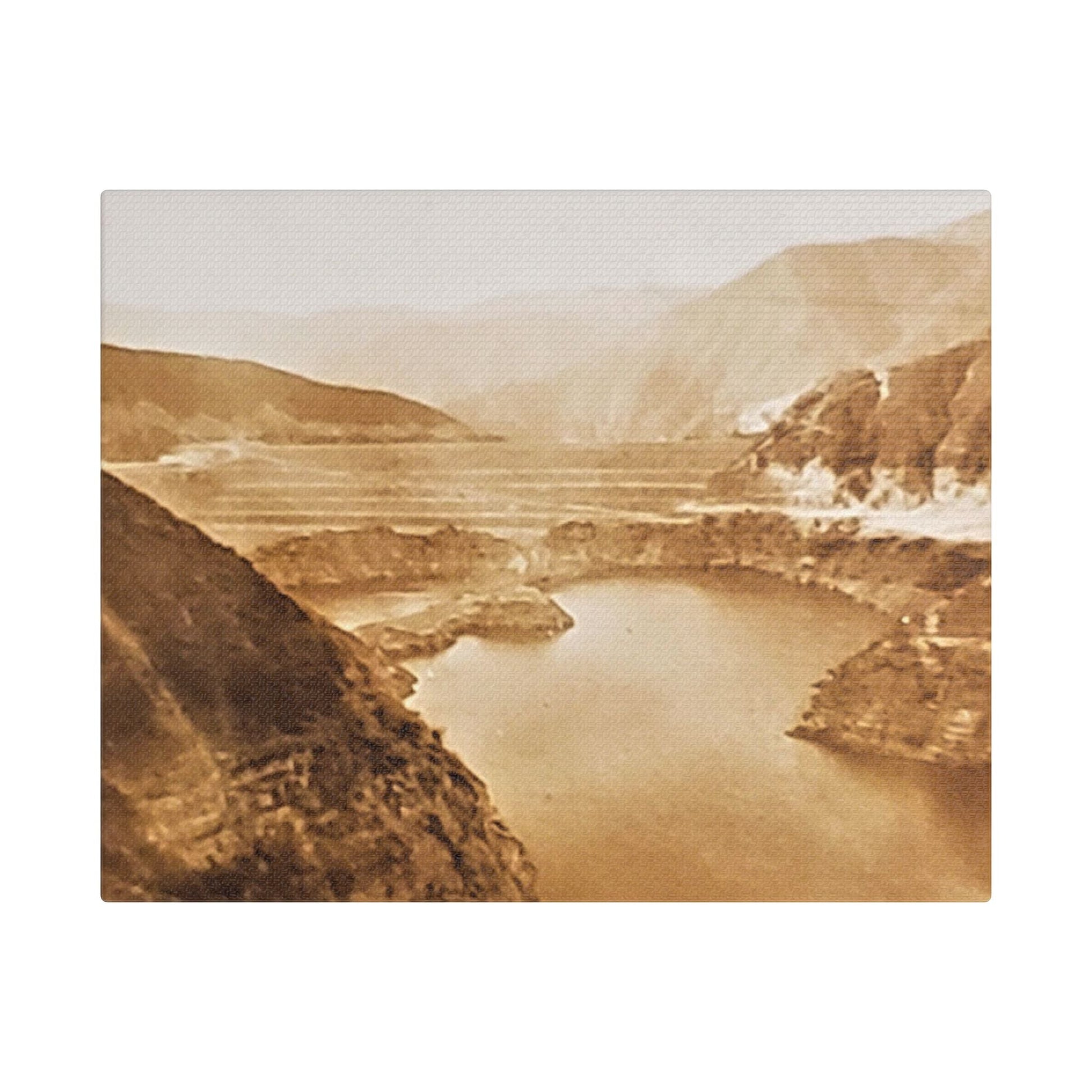 San Gabriel Dirt Fill Dam 1 Satin Canvas Stretched