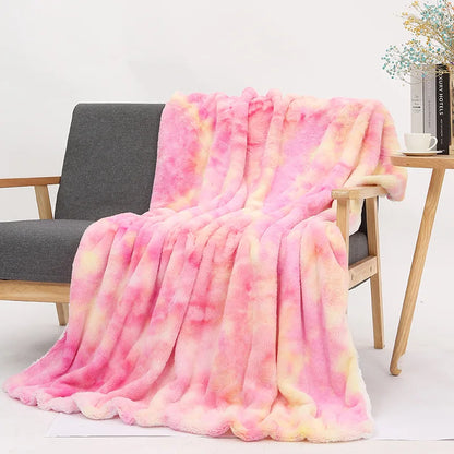 Organic Nature Eco-Friendly Sherpa Faux Fur Tie Throw Blanket