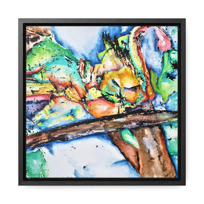Owl In Flight Gallery Canvas Wraps, Square Frame Printify