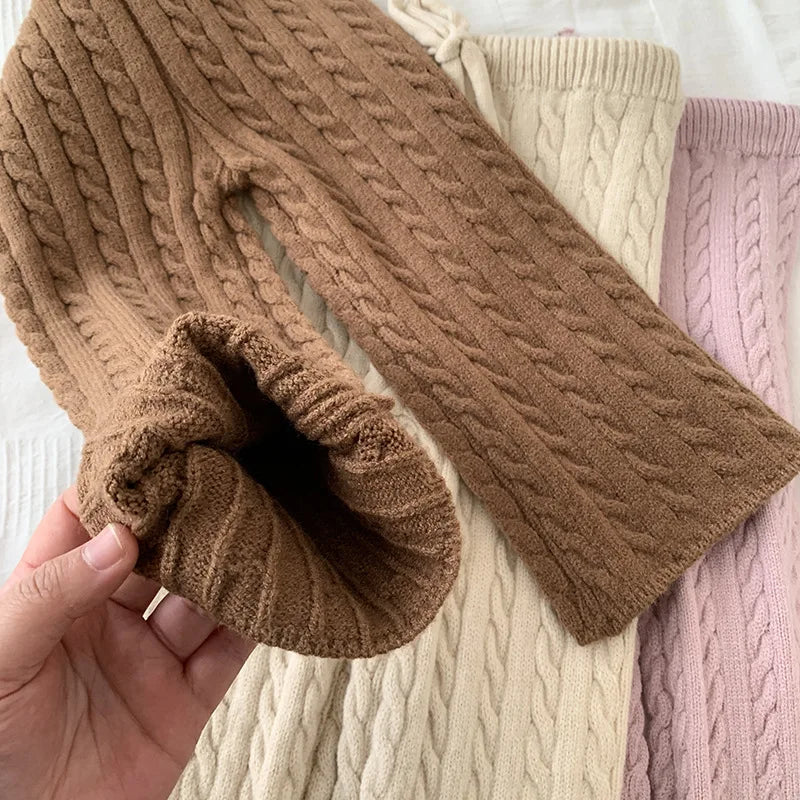 Solid Color Knitted Pants