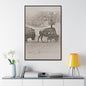 Buffalo at Redwood Falls Gallery Canvas Wraps Vertical Frame 32″ x 48″ Premium Gallery Wraps (1.25″) Walnut