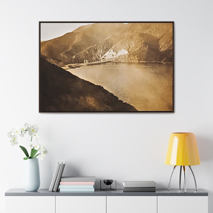 Morris Dam Lake Gallery Canvas Wraps Horizontal Frame 48″ x 32″ Walnut 1.25"