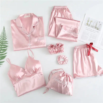 7pc Long Sleeve Pajama Sleepwear Sets