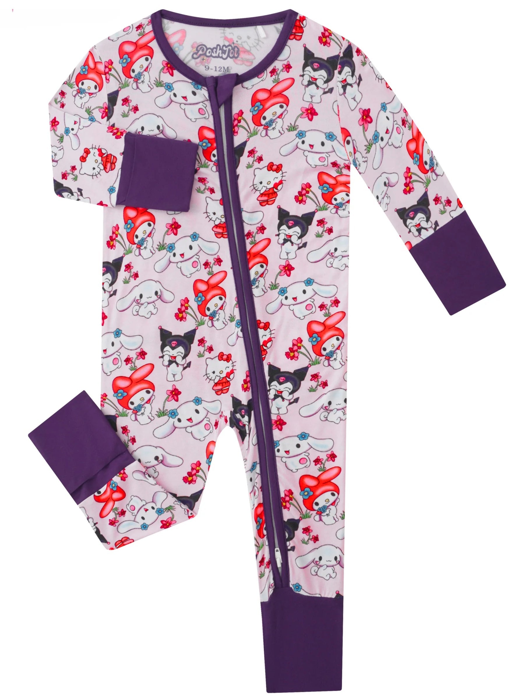 PoshTOT Sanrio My Melody Bamboo Baby Convertible Zippy Romper - - Zippy Romper