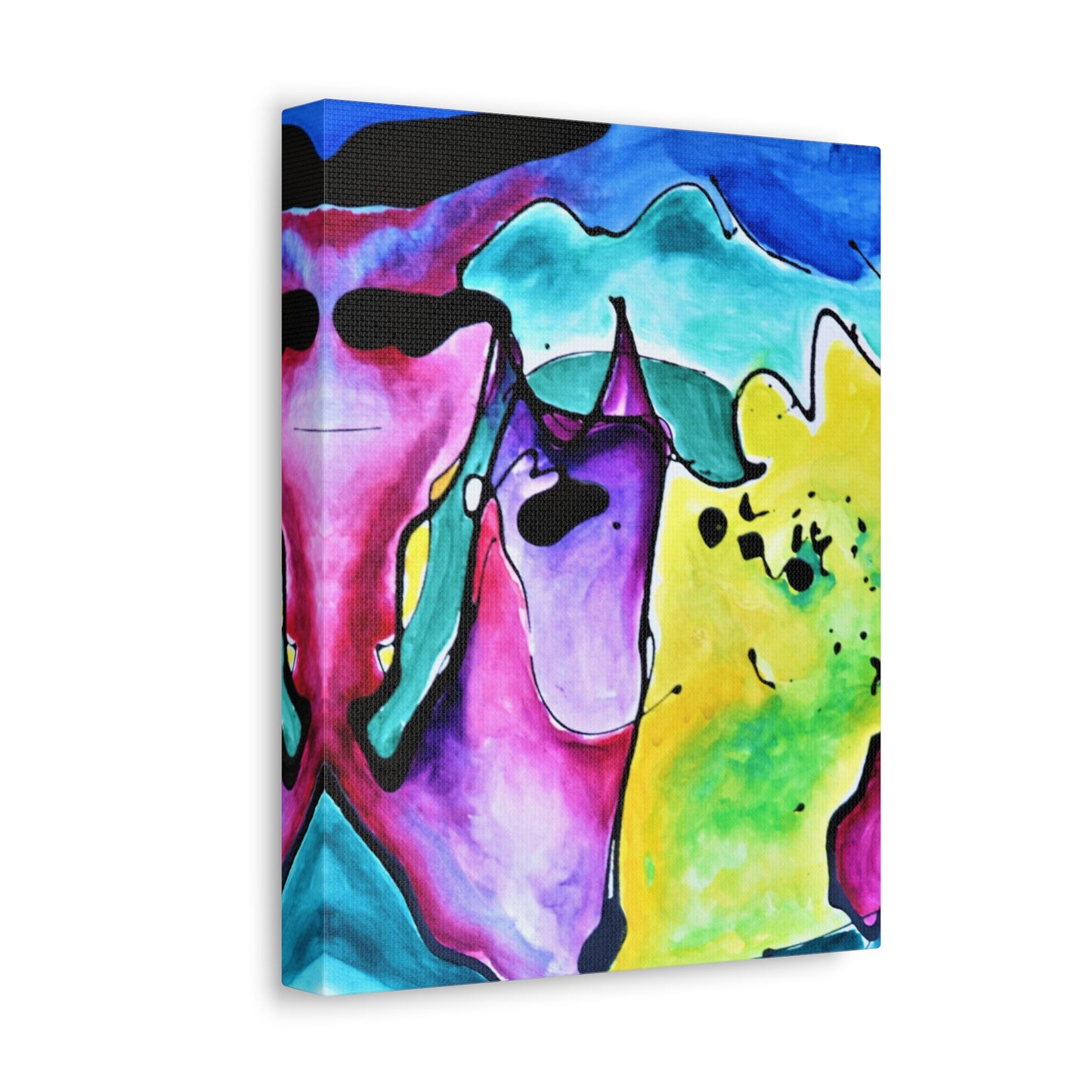 Cat Dog Stretched Canvas