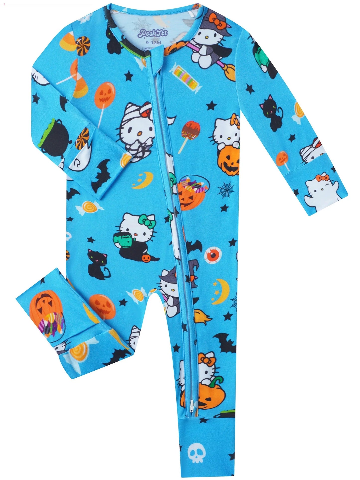 PoshTOT Sanrio Hello Kitty Candy Bamboo Baby Convertible Zippy Romper - - Zippy Romper