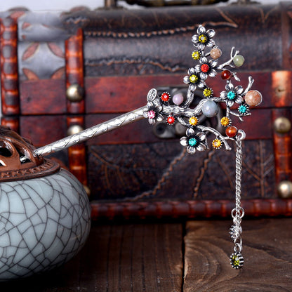 Chinese Style Vintage Hairpin with Branch Design - Colorful - hair clip