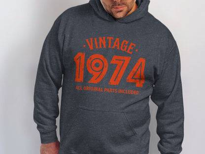 Vintage 1974 All Original Parts Included Design Hoodie- Cloud 16 Clothing Co.- {{Product type}}