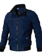 Men's Plus Size Casual Zip Up Lightweight Jacket - Dark Blue -