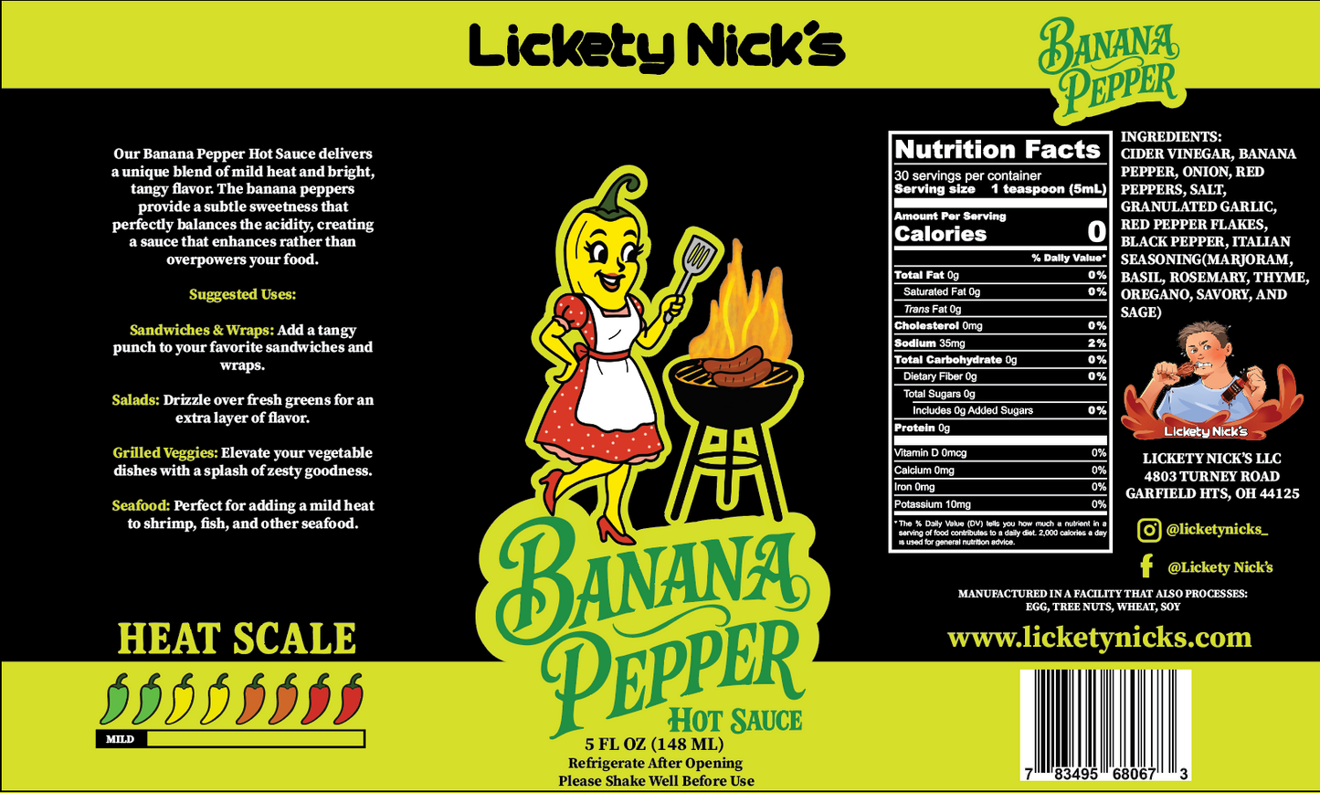 Banana Pepper – Tangy Mild Heat Hot Sauce - - Hot Sauce