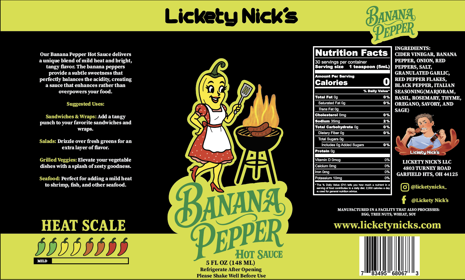 Banana Pepper – Tangy Mild Heat Hot Sauce - - Hot Sauce