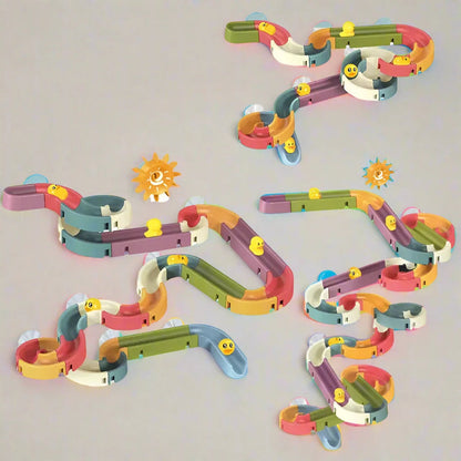 Baby Bath Duck Toys DIY Marble Race Run Assembling Track Kia Day Design