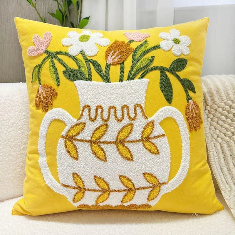 Floral Embroidered Pillow - Kia Day Design