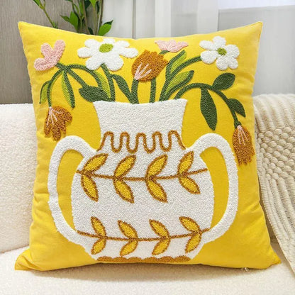Floral Embroidered Pillow - Kia Day Design
