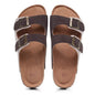 Genuine Leather Cork Sandals - Rice coffee 36 - sandals