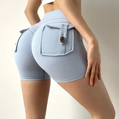 Women-s High-Waist Sport Shorts Blue Small