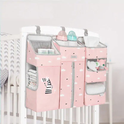 Baby Crib Hanging Storage Organizer Pink Large