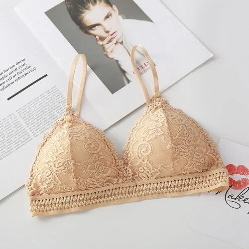 Deep V Lace Bra Wireless