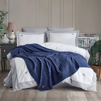 Hobby Double New Fancy Blanket Set - Indigo Kia Day Design