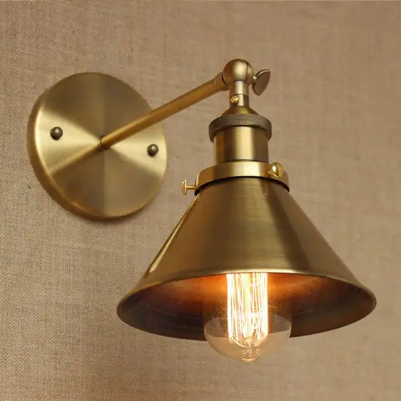 Industrial Style Vintage Brass Wall Lamp