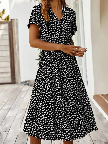 Ladies Short Sleeve Summer Long Dress - Kia Day Design