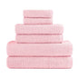6-Piece: Dan River Popcorn Cotton Bath Towel Set - Rose - Bath