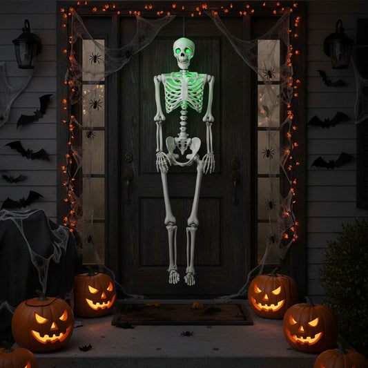 5.5 FT Halloween Skeleton Life-Size Posable for Indoor Outdoor Decoration - -