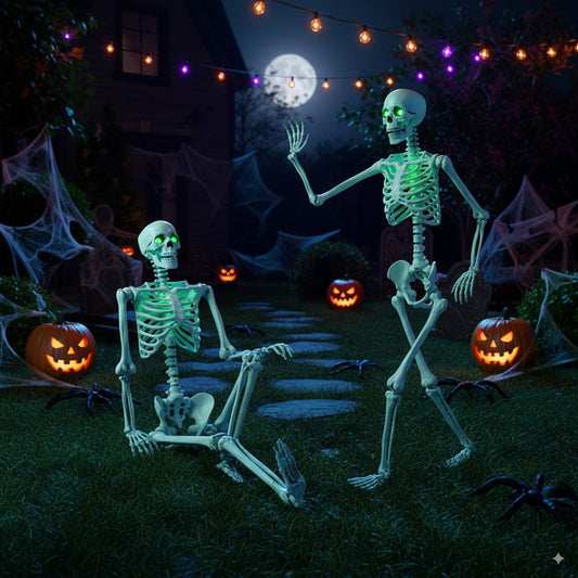 5.5 FT Halloween Skeleton Life-Size Posable for Indoor Outdoor Decoration - -